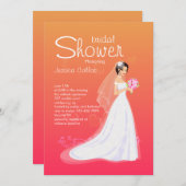 bruidsdoucheuitnodiging kaart (Voorkant / Achterkant)