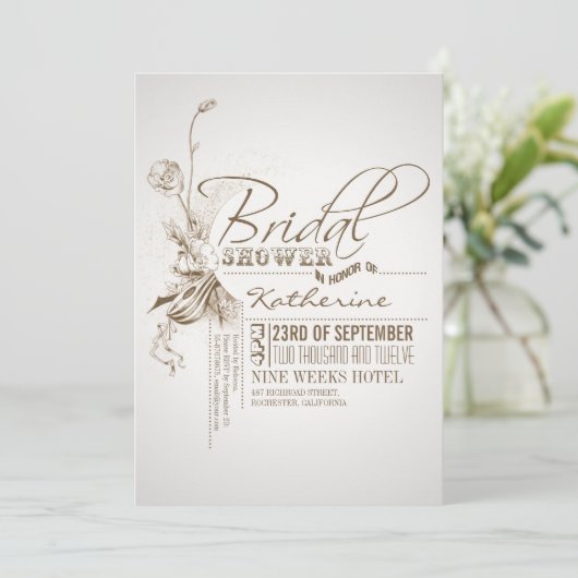 bruidsdoucheuitnodigingen kaart (Staand voorkant)