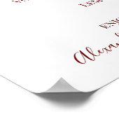 Bruidsdranken Menu Bord met Bloemrozen Poster (Hoek)