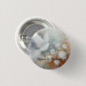 Bruidsduif Bloem Knop - Aanpasbaar Ronde Button 3,2 Cm (Voorkant /achterkant)