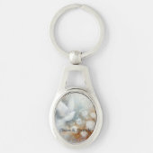 Bruidsduif Bloem Sleutelhanger - Aanpasbaar (Voorkant)