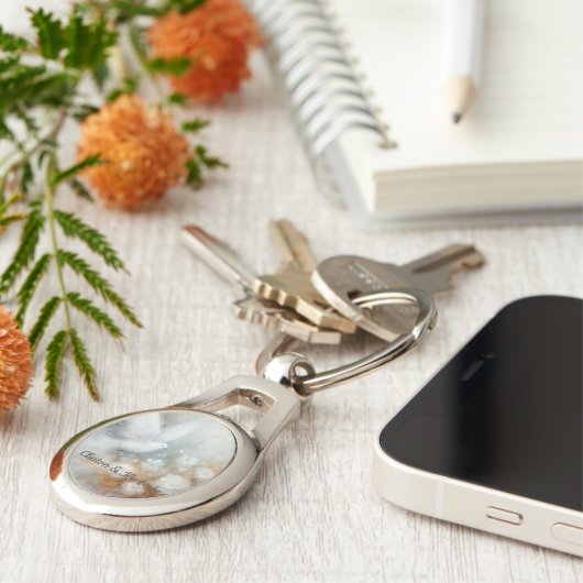 Bruidsduif Bloemensleutelhanger - Aanpasbaar Sleutelhanger (Zijkant)