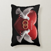 Bruidsduiven Hart Romantisch Jubileum Cadeau Accent Kussen (Voorkant(Verticaal))