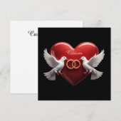 Bruidsduiven Hart Romantisch Jubileum Cadeau Bedankkaart (Voorkant / Achterkant)