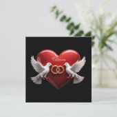 Bruidsduiven Hart Romantisch Jubileum Cadeau Bedankkaart (Staand voorkant)