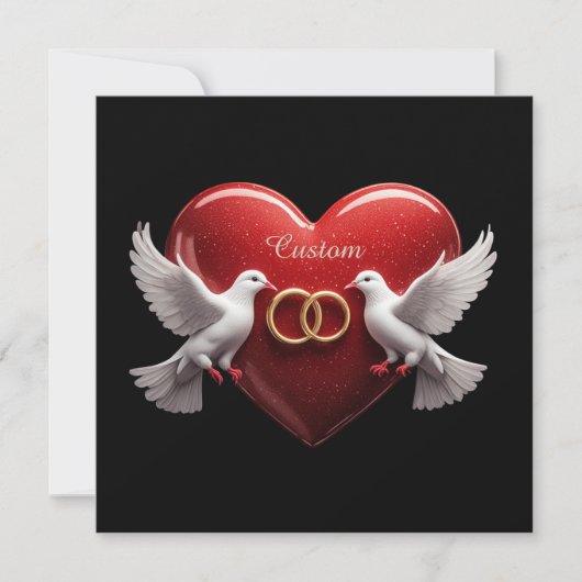 Bruidsduiven Hart Romantisch Jubileum Cadeau Bedankkaart (Voorkant)