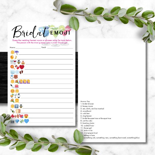 Bruidsemoji-antwoorden inbegrepen flyer