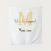 Bruidsentourage monogram gouden bruids douche eenv wandkleed (Voorkant)