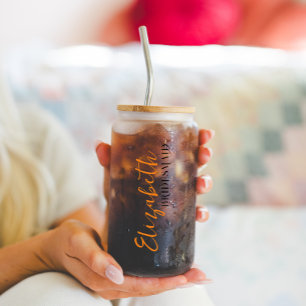 Bruidsentourage   Monogram Trouwfeest Blikvorm Glas