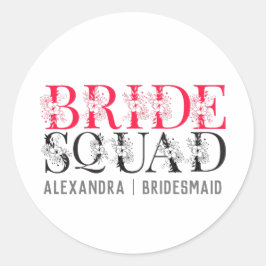 Bruidsentourage | Roze vrijgezellenfeest bruidsmei Ronde Sticker