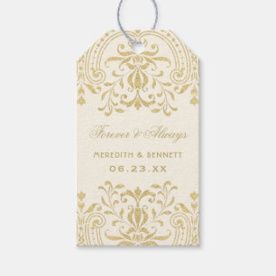 Bruidsfavor Vintage Glamour Goud Ivoorkleurig Cadeaulabel