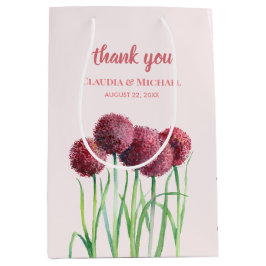 Bruidsfavoriet Paarse Roze Allium Bloemige Waterve Medium Cadeauzakje