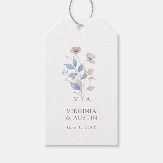 Bruidsfavorietlabel met wilde bloem cadeaulabel (Voorkant)