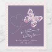 Bruidsfeest 'A Lifetime of Butterflies' Wijn Etiket (Enkel label)