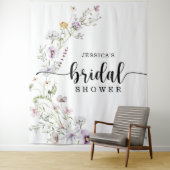 Bruidsfeest achtergrond decor met wilde bloemen wandkleed (In situ)