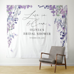 Bruidsfeest achtergrond met wilde bloemen wandkleed