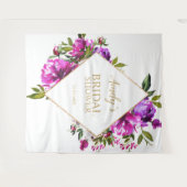 Bruidsfeest achtergrond - Paarse bloemen Wandkleed (Voorkant (horizontaal))