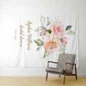 Bruidsfeest achtergrond - Roze rozen Wandkleed (In Situ (horizontaal))