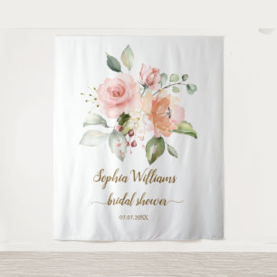 Bruidsfeest achterwand - Roze rozen Wandkleed