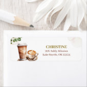 Bruidsfeest Adreslabel 'Coffee Love is Brewing' Etiket (Insitu)