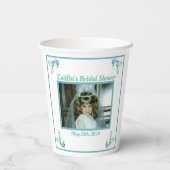 Bruidsfeest Aqua Foto Papieren Bekers (Achterkant)