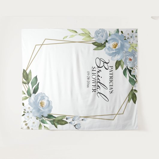 Bruidsfeest Backdrop Foto Requisiet Stof Blauw Wandkleed (Voorkant (horizontaal))