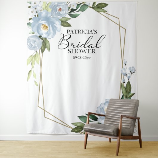 Bruidsfeest Backdrop Foto Requisiet Stof Blauw Wandkleed (In situ)