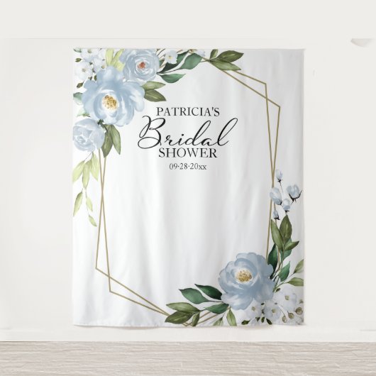 Bruidsfeest Backdrop Foto Requisiet Vaalblauw Wandkleed (Voorkant)