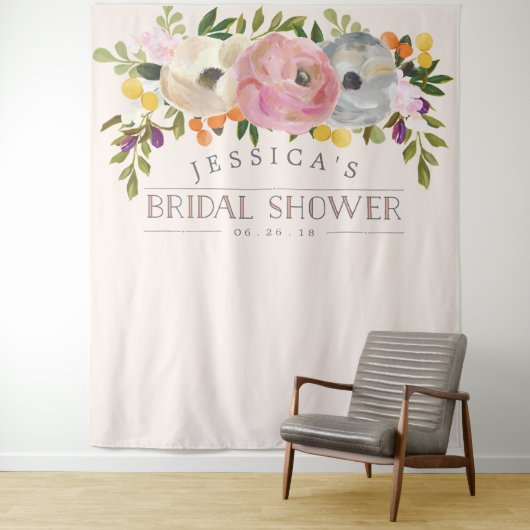 Bruidsfeest Backdrop - Fotohokje Sweet Blooms Wandkleed (In situ)