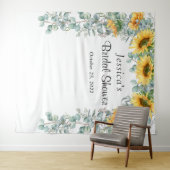 Bruidsfeest Backdrop met Zonnebloem en Eucalyptus Wandkleed (In Situ (horizontaal))