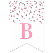 Bruidsfeest banner roze zilver confetti (Tweede vlag)