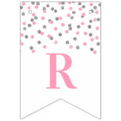 Bruidsfeest banner roze zilver confetti (Derde vlag)