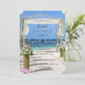 Bruidsfeest Beach Arbor Floral Kaart (Staand voorkant)