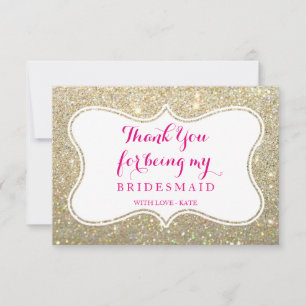 Bruidsfeest bedankkaart - Glittered