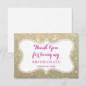 Bruidsfeest bedankkaart - Glittered (Voorkant / Achterkant)