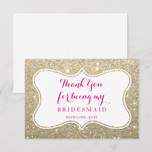 Bruidsfeest bedankkaart - Glittered (Voorkant / Achterkant)