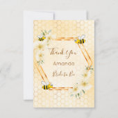 Bruidsfeest bijen honingraat bloemstuk bedankkaart (Voorkant)