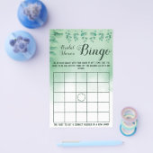 Bruidsfeest Bingo Groene decor Eucalyptus spelkaar Flyer (Enkel)