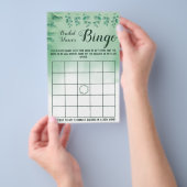 Bruidsfeest Bingo Groene decor Eucalyptus spelkaar Flyer (Hand)