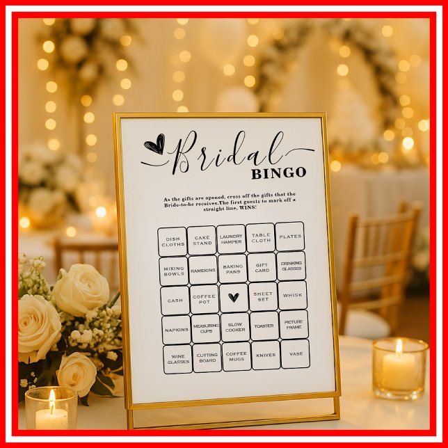 Bruidsfeest Bingo Huwelijk Elegante Calligrafie (Creator heeft geüpload)