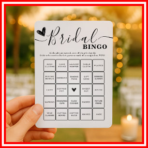 Bruidsfeest Bingo Huwelijk Elegante Calligrafie Kaart