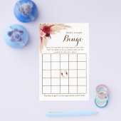 Bruidsfeest Bingo Pampas Gras Spelkaart Flyer (Enkel)