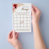 Bruidsfeest Bingo Pampas Gras Spelkaart Flyer (Hand)