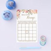 Bruidsfeest Bingo Roze Bloemen Spelkaart Flyer (Enkel)