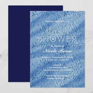 Bruidsfeest Blauwe Abstracte Regendruppels Uitnodi Kaart