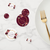 Bruidsfeest bloem goud geometrisch bordeauxrood na confetti (Groep)