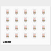 Bruidsfeest Bloemen Kar Ronde Sticker (Vel)