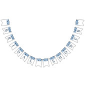 Bruidsfeest bloemenschrift Navyblauw Aquarel Vlaggetjes (Alle)