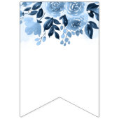 Bruidsfeest bloemenschrift Navyblauw Aquarel Vlaggetjes (Eerste vlag)