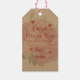 Bruidsfeest Bloemig Mooie Roze Roze Bedankt Cadeaulabel